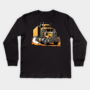 Post Apocalyptic Semi Trailer Truck Kids Long Sleeve T-Shirt